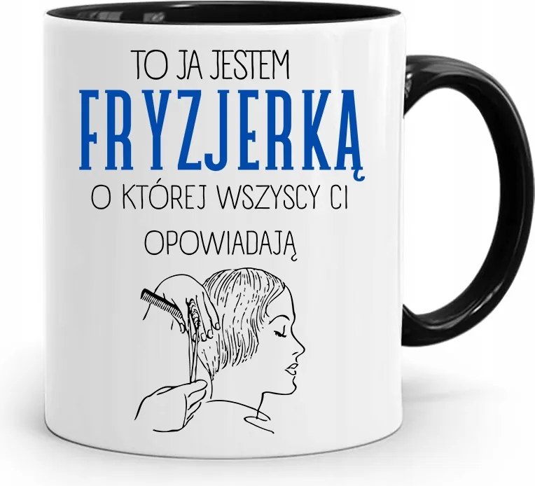 Fekete Fodrász Bögre Én Vagyok A Fodrász, fényképes nyomattal