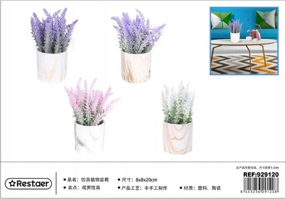 Dekoratív mesterséges növény márvány kaspóban