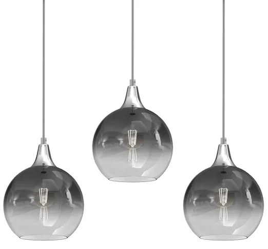 Csillár zsinóron MONTE 3xE27/60W/230V á. 20 cm matt króm