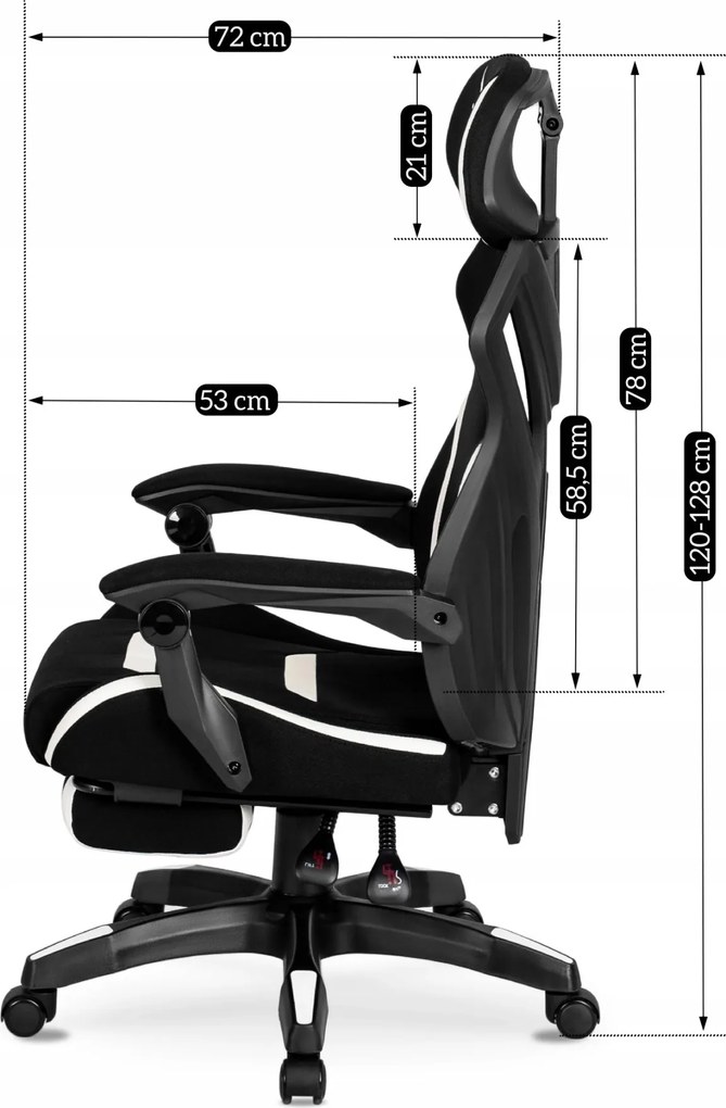 Gaming forgószék fekete/fehér színben MAXIMO