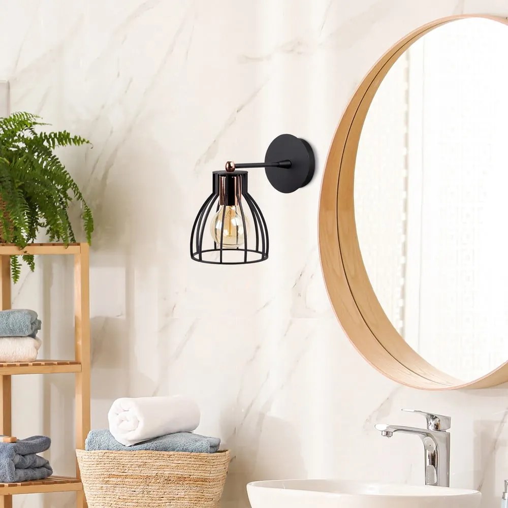 Fekete-bronzszínű fali lámpa ø 15 cm Kemah – Opviq lights