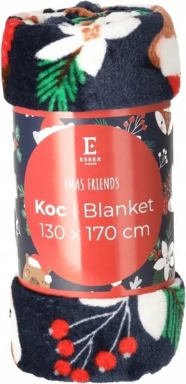 Karácsonyi takaró 130x170 Xmas friends karácsonyi állatok