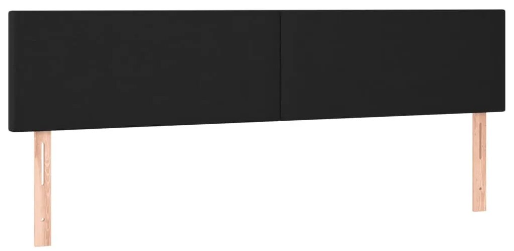 fekete műbőr rugós és LED-es ágy matraccal 120x190 cm