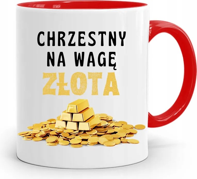 Keresztelő Bögre Piros Ajándék fényképes nyomtatással