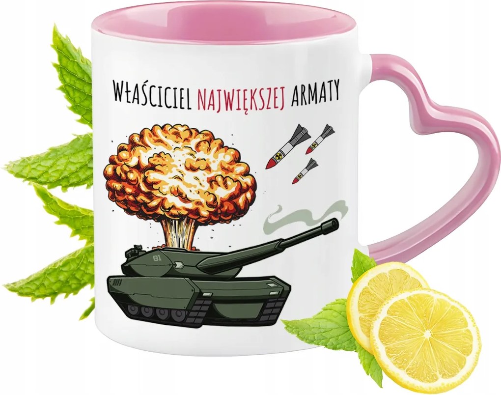 Vicces Rózsaszín Bögre Szív Alakú Füllel Ajándék