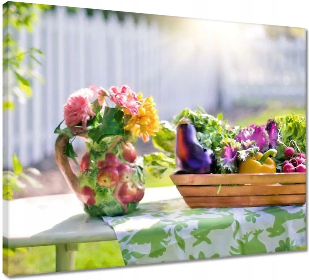 Vászonkép 50x40 Zöldségek a serpenyőben