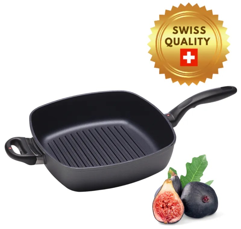 SWISS DIAMOND® gyémánt felületű mély grill serpenyő 28x28 cm indukciós