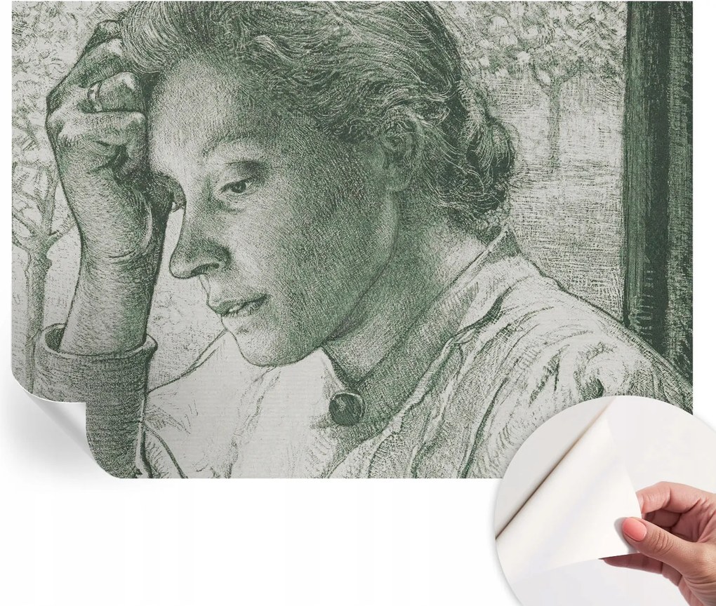 Matt öntapadós fotótapéta Falra Reflektív nő 208x146 cm