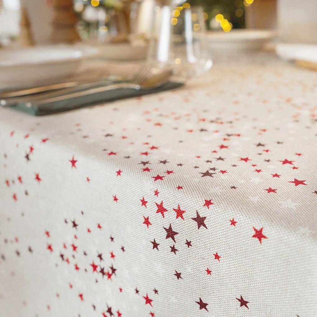 Goldea szögletes terítő valencia - csillagok natúr alapon 120 x 120 cm
