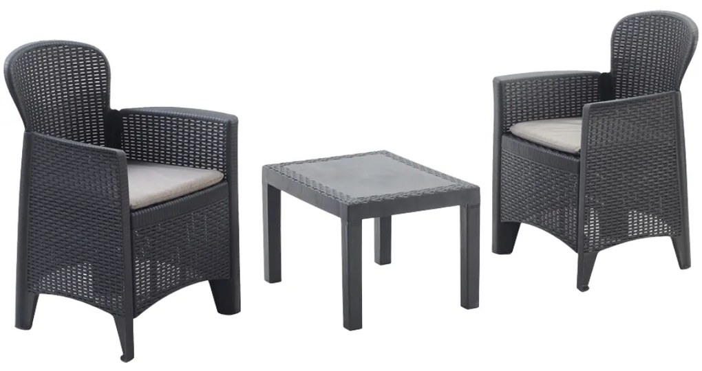 Kerti garnitúra AKITA, 3 részes, antracit színben I.P.A.E-Progarden