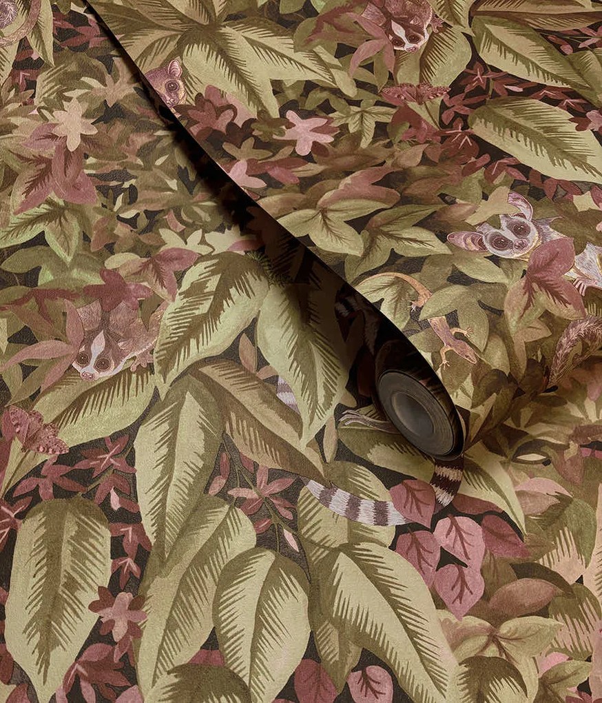Holden Decor Wanderlust Comoras lila-rózsaszín dzsungel mintás vlies tapéta – 92050