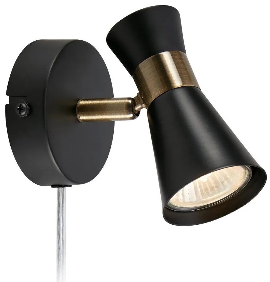 Markslöjd 108625 - Fali spotlámpa FOLIE 1xGU10/7W/230V fekete/sárgaréz