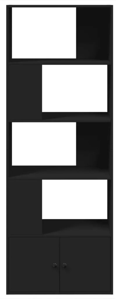 fekete szerelt fa könyvszekrény 70 x 36 x 189 cm