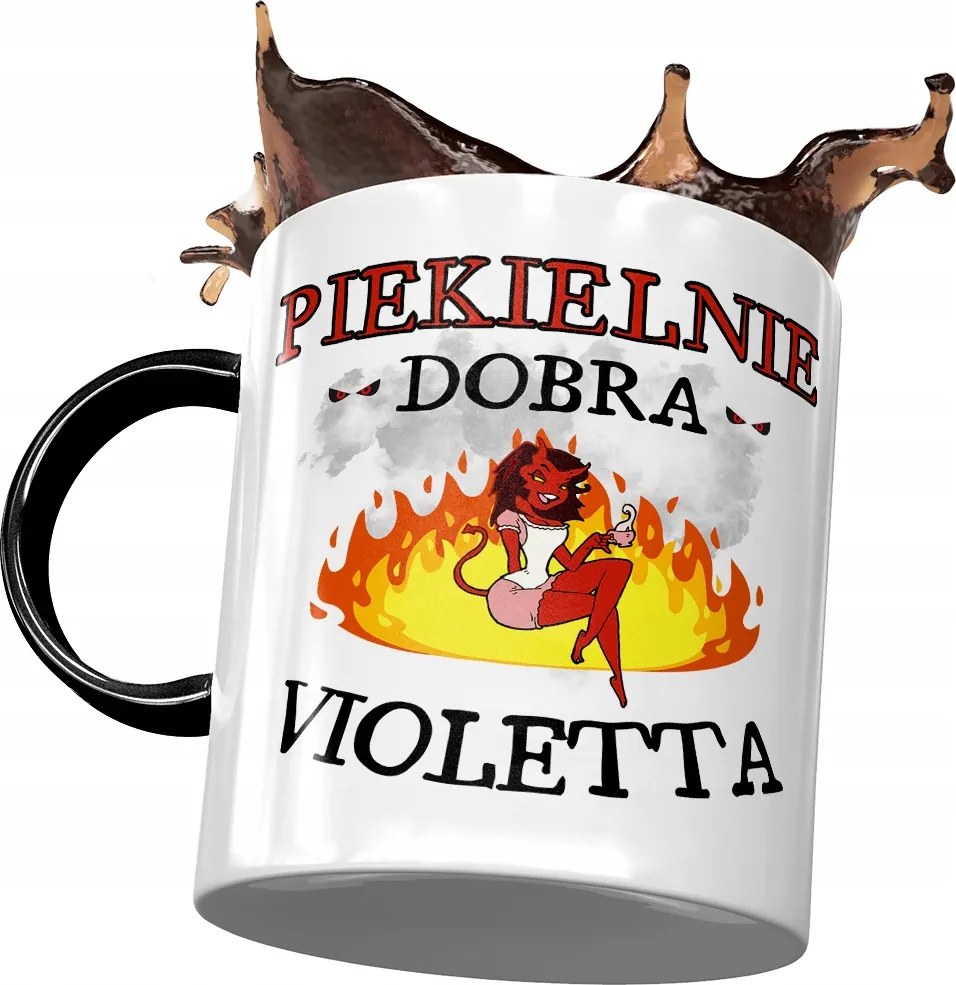 Fekete Bögre Violetta Barátnő Feleség Ajándék Nyomtatott Fotóval
