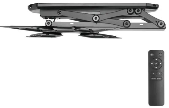 MK FLORIA MKF-20DM444 - Intelligens mennyezeti tartó TV-hez 55" fekete Wi-Fi TUYA + + távirányító