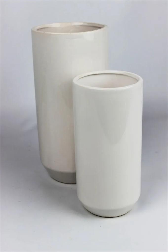 Fehér kerek kerámia váza 25cm
