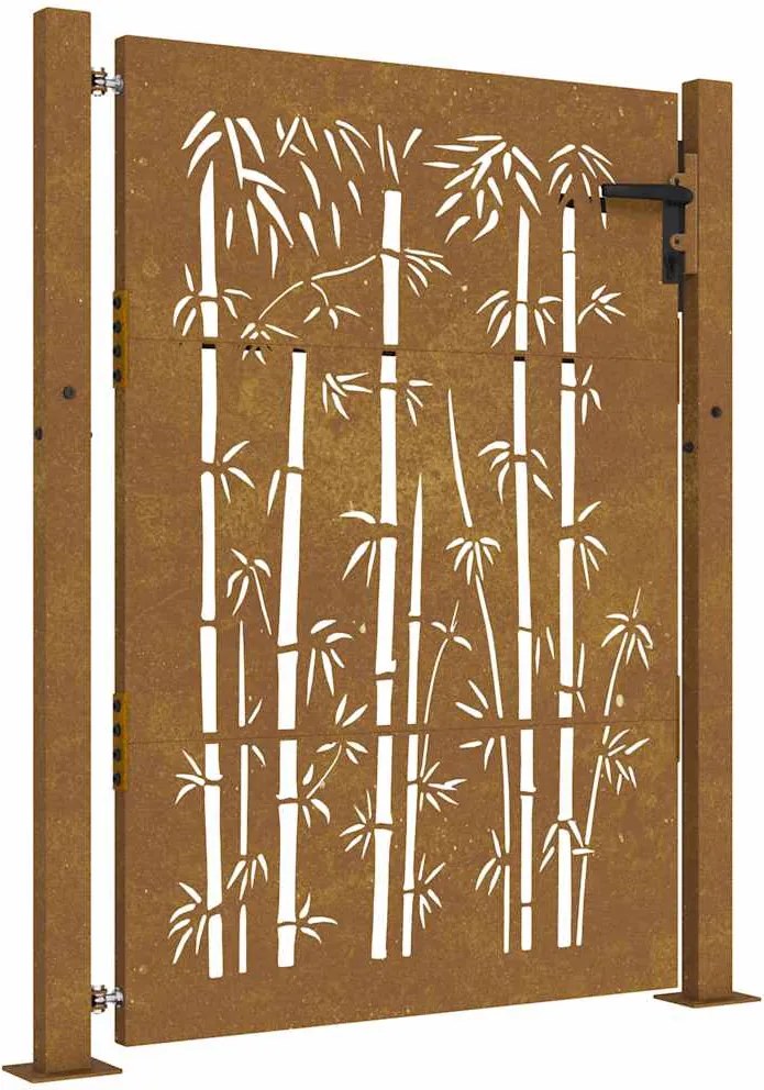 vidaXL Corten acél, bambusz mintás kerti kapu 100x125 cm