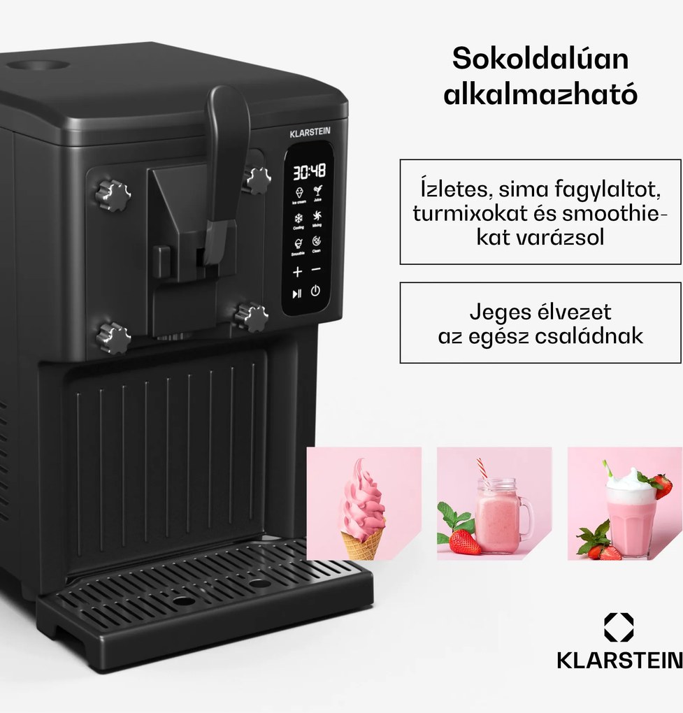 Klarstein SweetSwirl fagylaltkészítő, fagylalt, smoothie és tejkoktélok, automatikus tisztítás