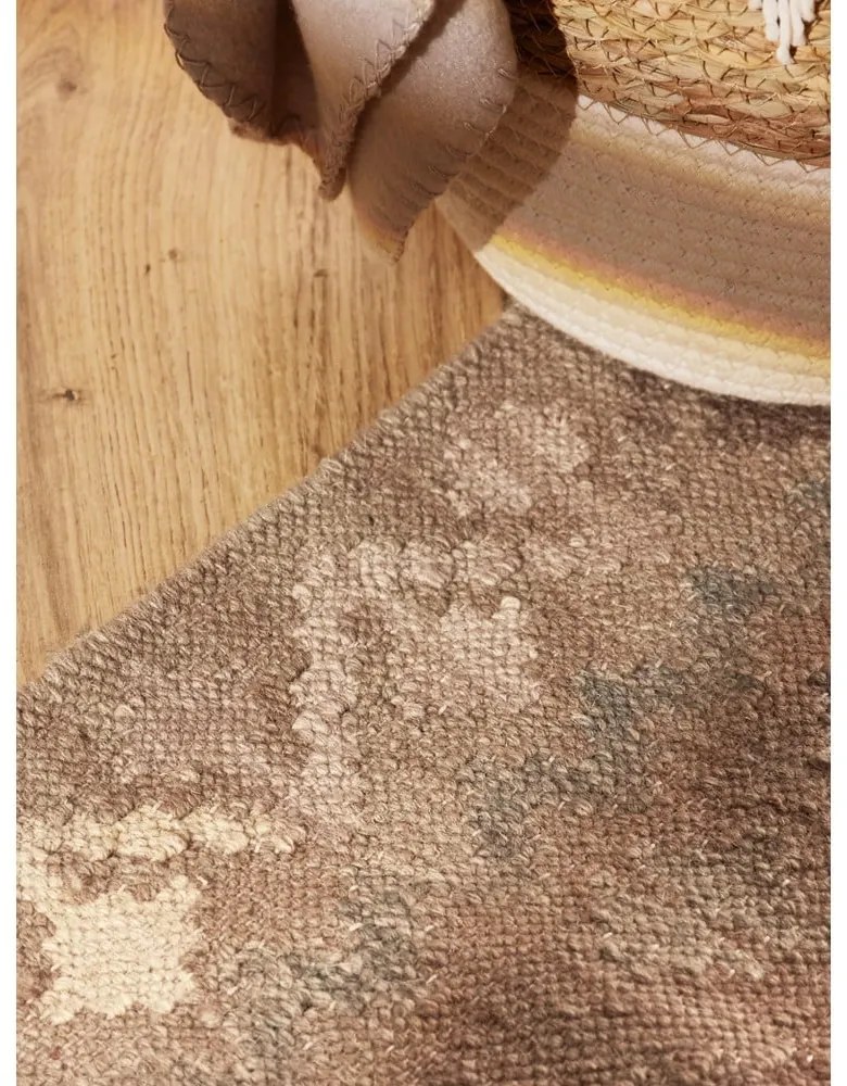 Világoskék-bézs kétoldalas kézi szövésű gyapjú futószőnyeg 60x190 cm Kamal Dune – Nouristan