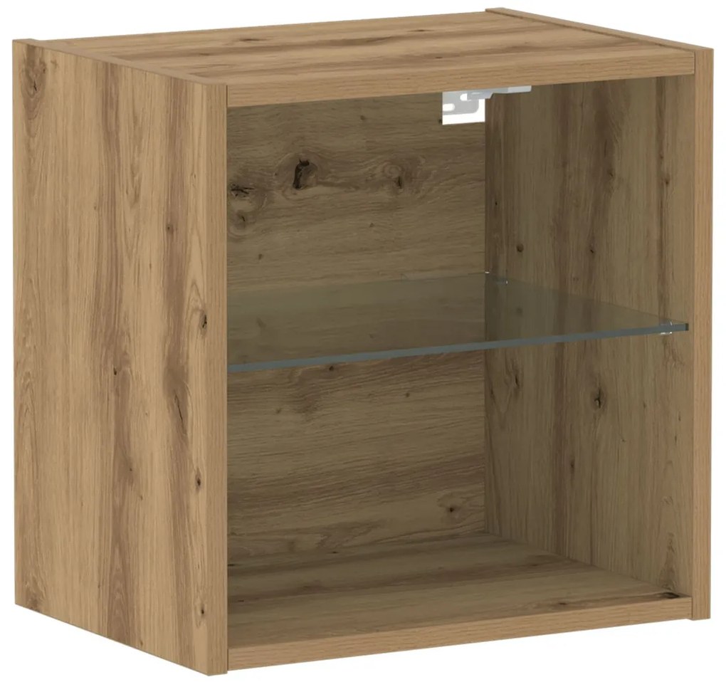 lebegő polc 2 db Kézműves tölgy 40x28.5x40 cm Szerelt fa