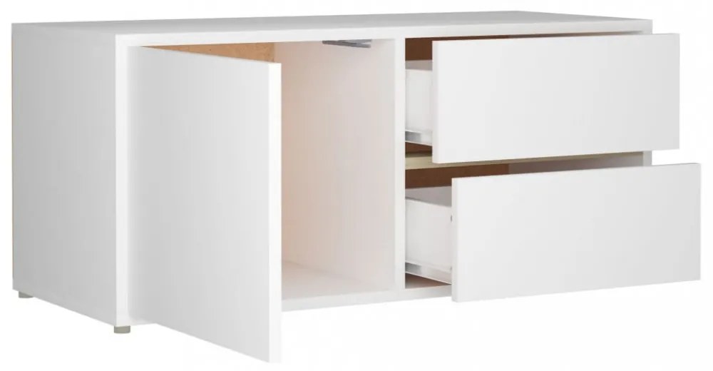 fehér szerelt fa TV-szekrény 80 x 34 x 36 cm