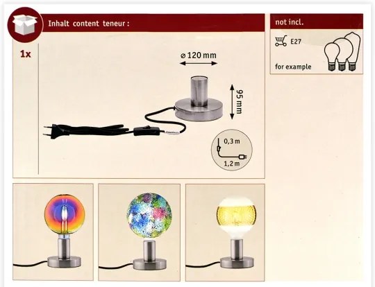 Paulmann 79759 - Asztali lámpa HALDOR 1xE27/20W/230V