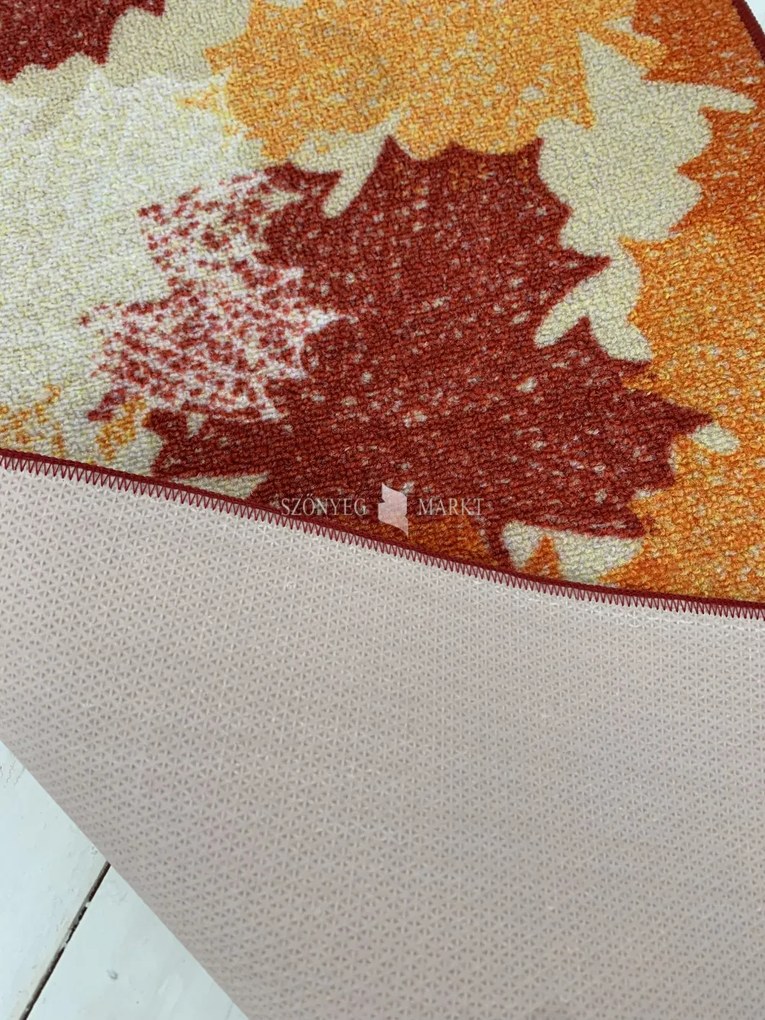 Belépő szőnyeg gumis aljjal narancs őszi tavaszi levelek 50x80cm
