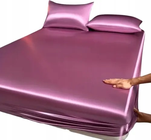 Csúszós Fényes Szatén Gumis Lepedő 160x200 Sima Szatén