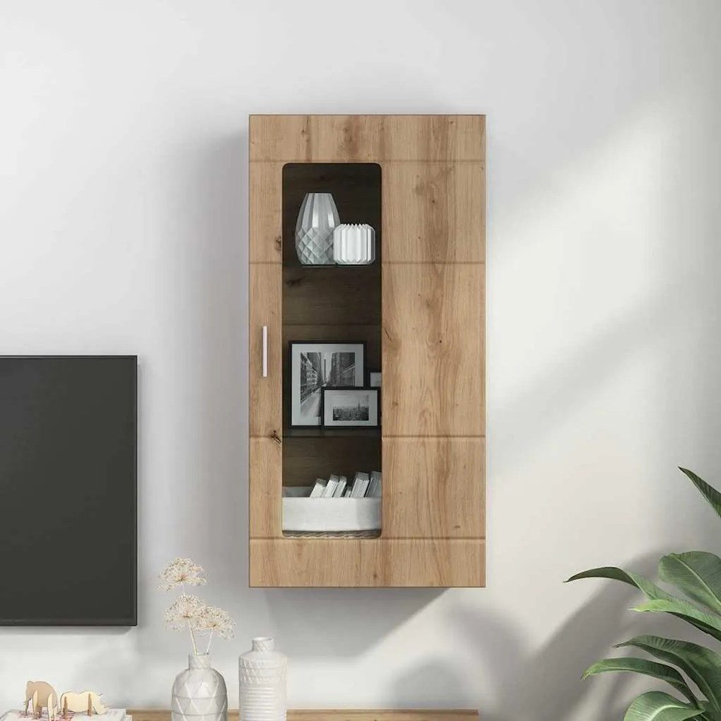 Fali szekrény polcokkal kézműves tölgy 55 x 29 x 100 cm Faanyag
