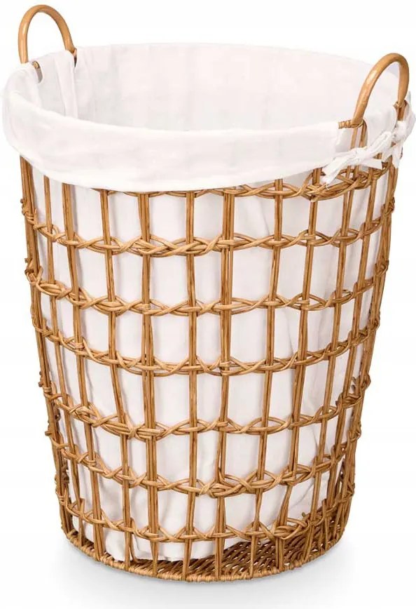 Szennyestartó Kosár Fogantyúkkal Fonott Műanyag 43X46X59 CM Barna