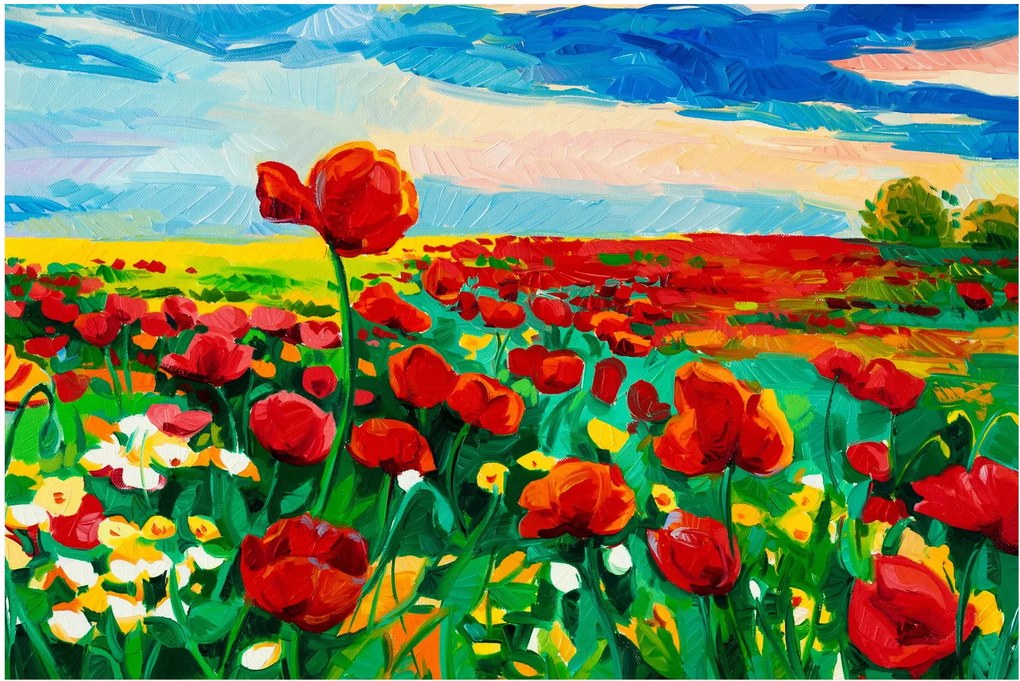 Kép egy mező mákkal (90x60 cm)