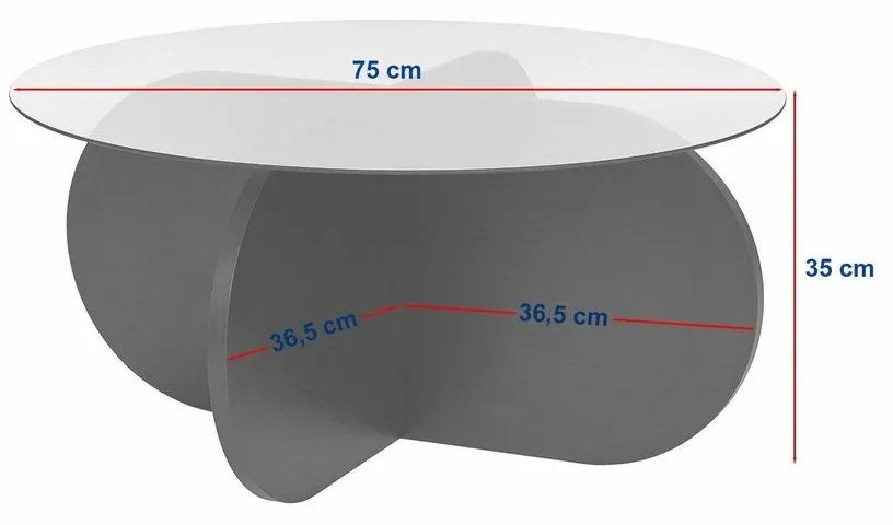 Aeris Black dohányzóasztal sötét üveggel