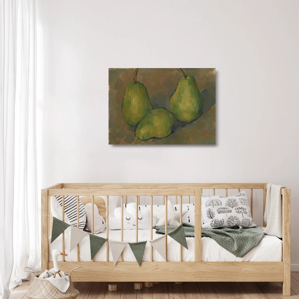 Üveg kép - Paul Cézanne, Three Pears, reprodukciók (70x50 cm)
