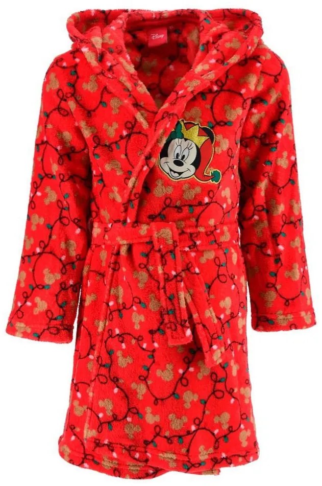 Disney Minnie Karácsonyi Red String Light gyerek köntös 8 év / 128 cm