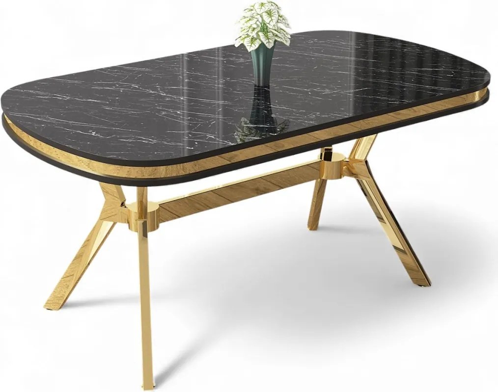 Olya - Black Marble, Gold