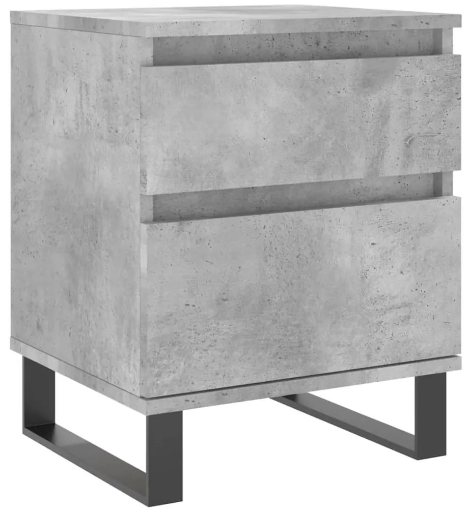 2 db betonszürke szerelt fa éjjeliszekrény 40 x 35 x 50 cm