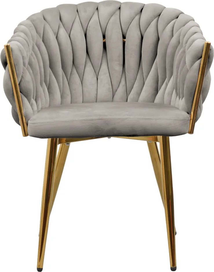 Étkezőszék, szürkésbarna Taupe Velvet szövet/gold króm arany, DEILA