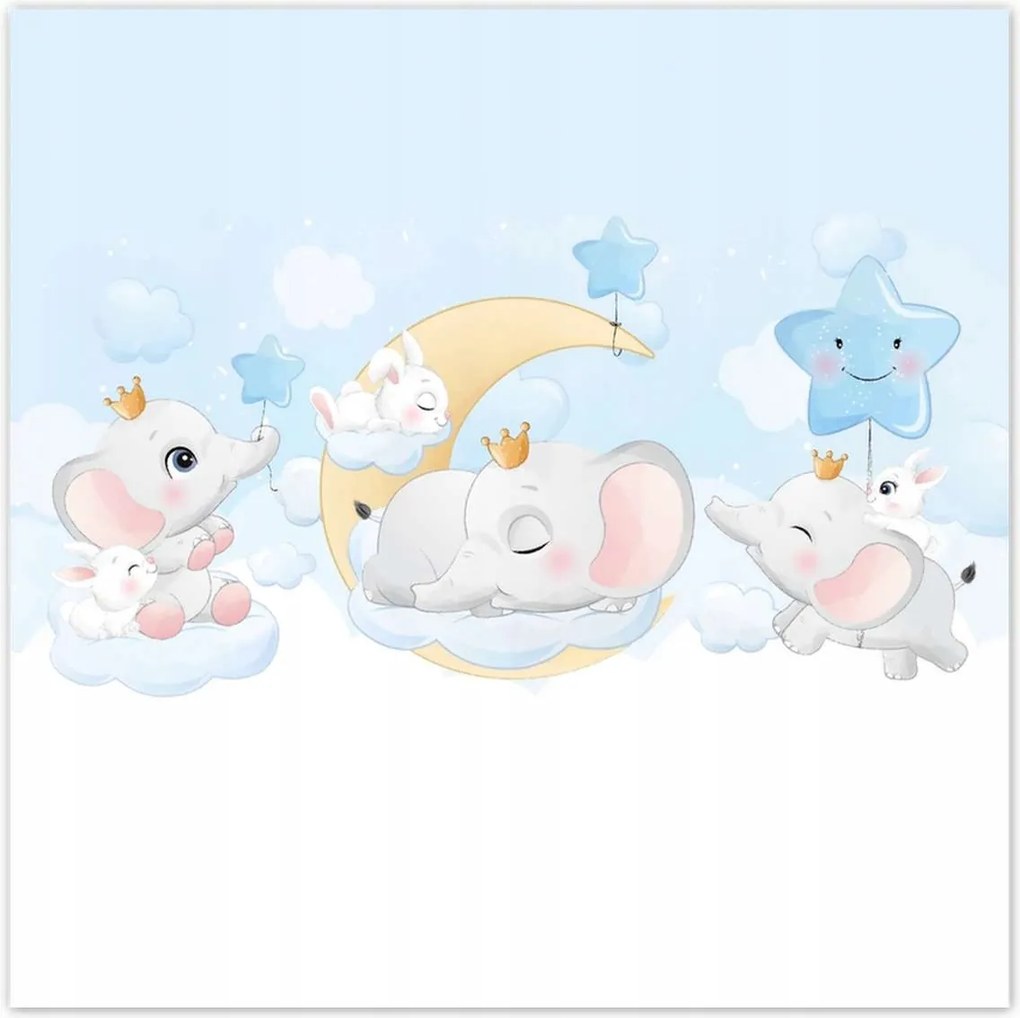 Poszterek 70x70 Elefánt és nyúl család