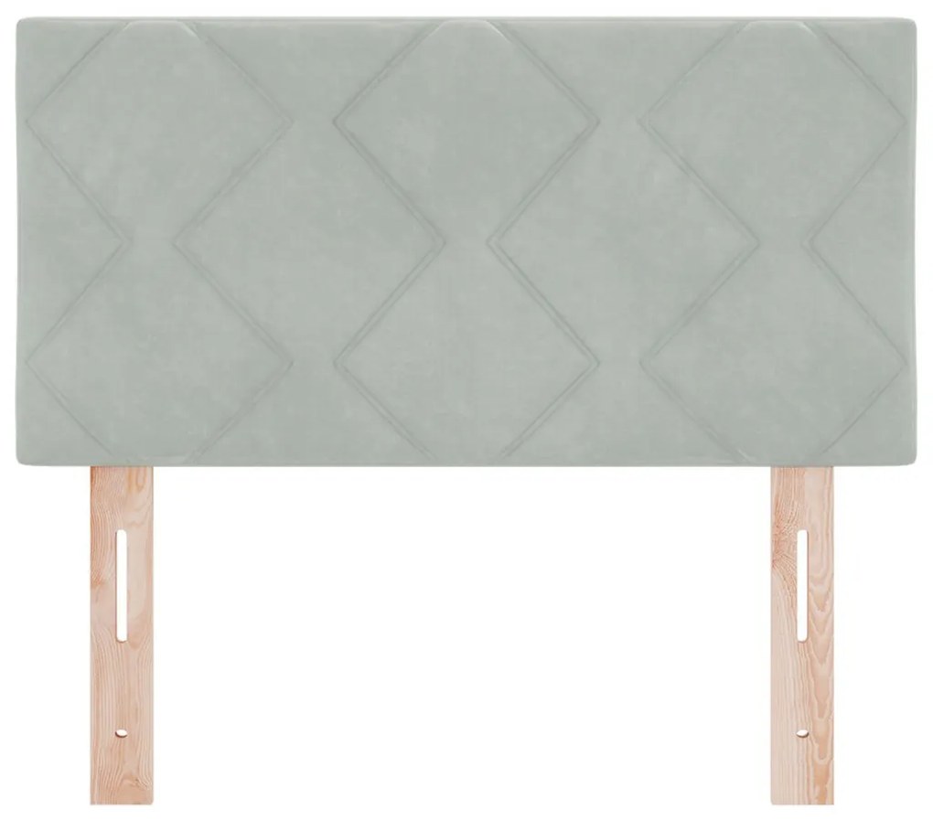 Fejtámla Gyémánt Blokkok Design Világosszürke 80 cm Vastag Bársony