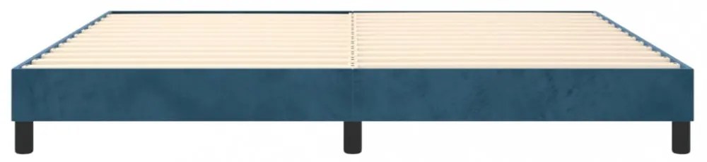 sötétkék bársony rugós ágykeret 200x200 cm