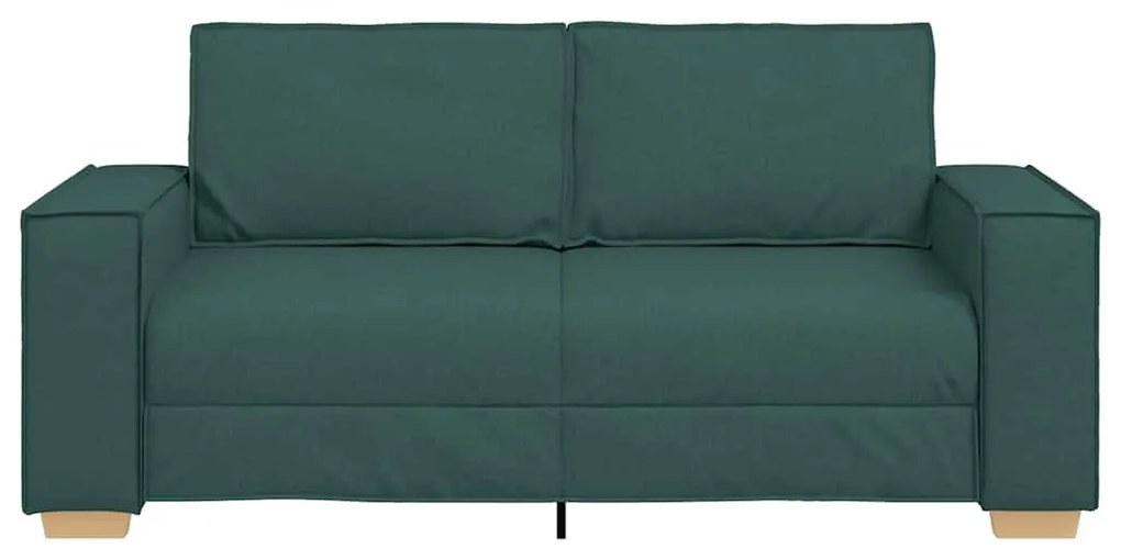 kétszemélyes sötétzöld szövetkanapé 140 cm