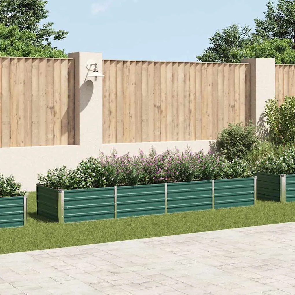 vidaXL zöld horganyzott acél kerti magaságyás 320 x 80 x 45 cm