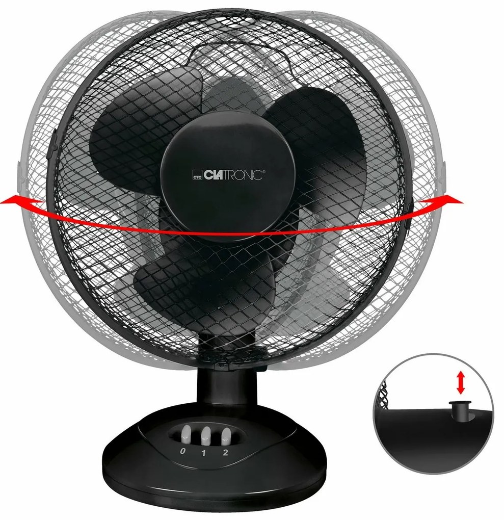 Clatronic VL 3601 asztali ventilátor, 23 cm,fekete