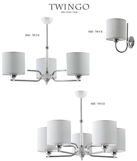 Jupiter 1405 - TW 5 B - Csillár rúdon TWINGO 5xE27/60W/230V