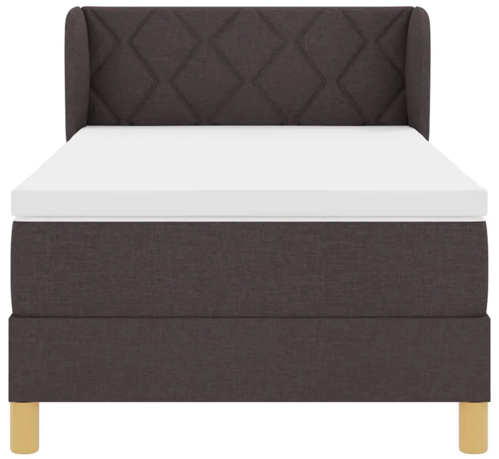 Boxspring Ágy Matrac Vele Sötétbarna, 100x200 cm, Szövet