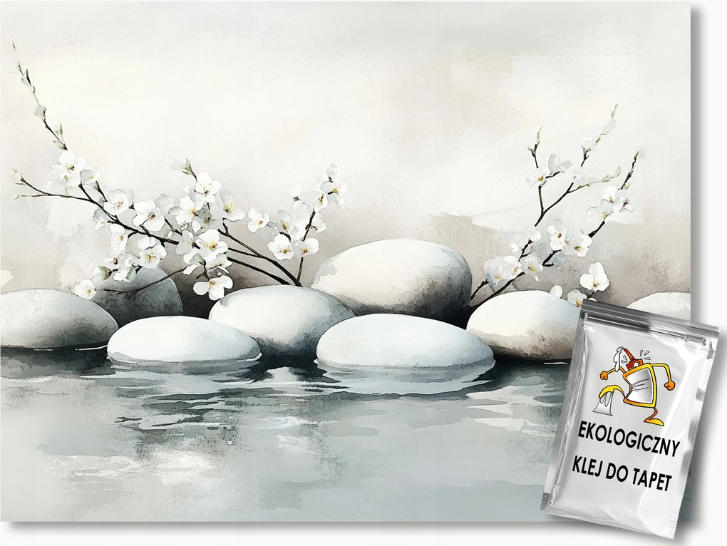 Fotótapéta Flizelina Dekoráció Keleti Kövek Virágok Zen 104x70,5 ragasztó