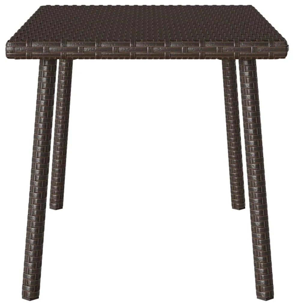 téglalap barna polyrattan kerti dohányzóasztal 60x40x37cm