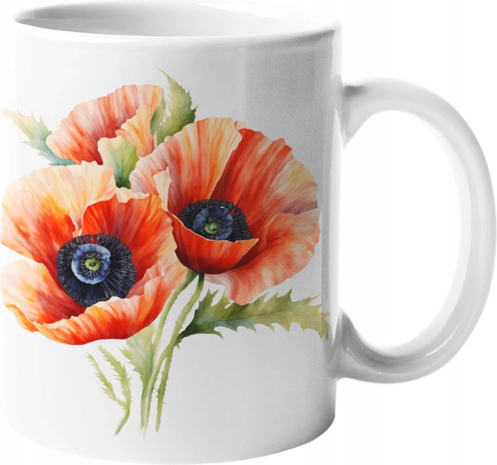 Bögre Csodálatos Mezei Pipacs Csokor Pipacs Kerámia Akvarell 330ml Csomagolás