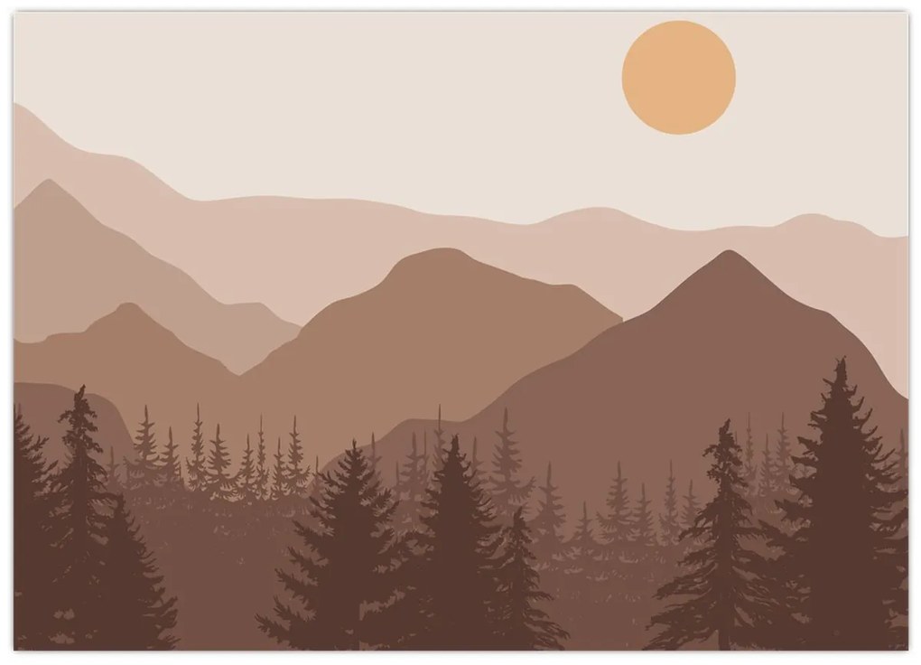 Kép - Barna hegyek N⁰1 (70x50 cm)