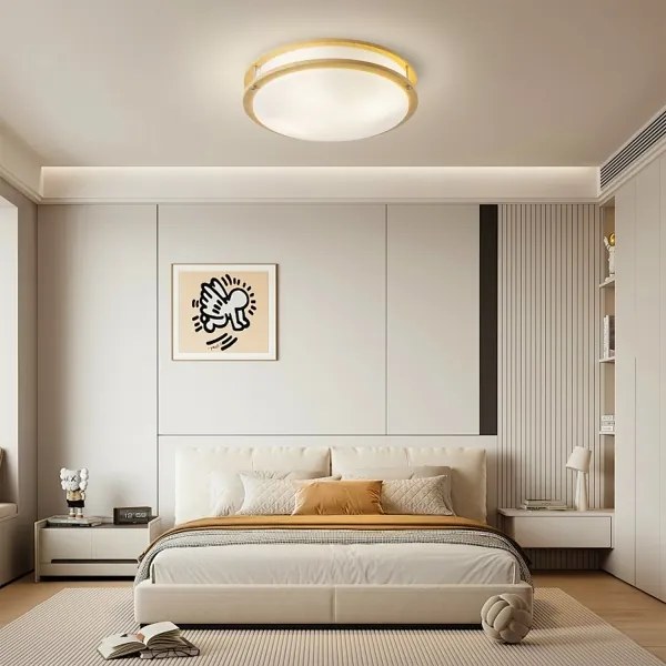 Brilagi - ELARO mennyezeti lámpatest 4xE27/40W/230V, átmérő 41 cm, fahatású dekor